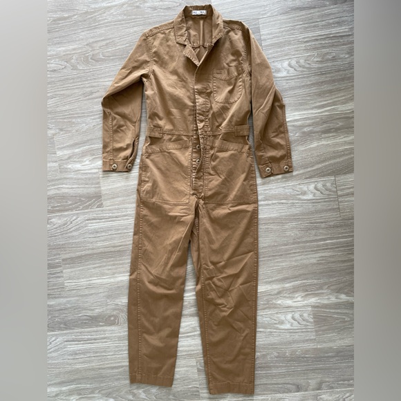 Alex Mill Women’s Tan/Vintage Khaki 98% Cotton Jumpsuit Sz XS EUC - Picture 9 of 12